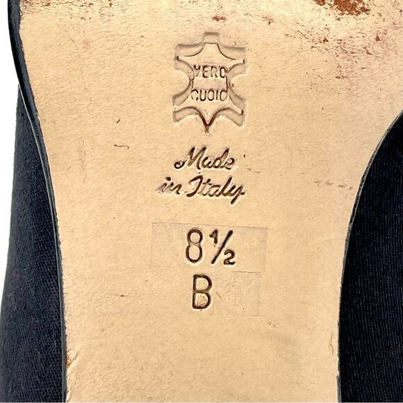 Coca By Maraolo Block Heel Pump Size 8.5 Black Fabric/Snake Print Leather Padded - Picture 6 of 16